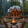 Igloo House Glass Sunroom Camping Glamping Geodesic Dome Tent Resort Garden Outdoor Metal Frame