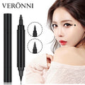 VERONNI Waterproof Natural Microblading Eyebrow Pencil with Fork Tip Mineral Liquid Eyeliner Black Easy Use for All Makeup Tool
