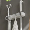 Eco-Friendly Self-Adhesive Wall Mount Mop and Broom Holder with ABS Material Multifunctional Tools for Home Cleaning