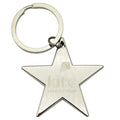 Wholesale Metal Design Blank Star Keychain Laser Engraved Brand Logo Five-pointed Star Silver Bag Charm Pendant Key Holder