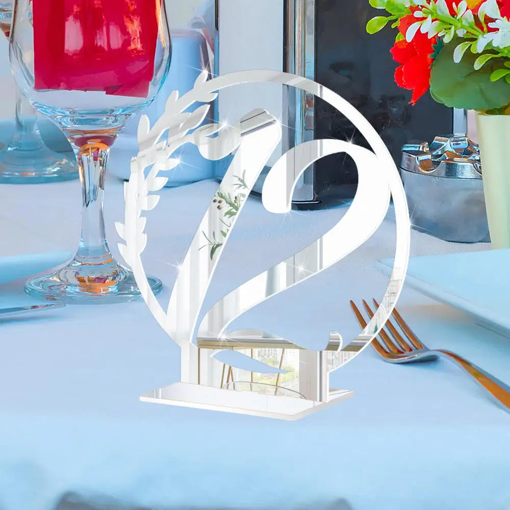 Wholesale Cheap Luxury Gold Silver Mirror Acrylic Table Number Holder Signs for Wedding Party Place Card Restaurant 1-15