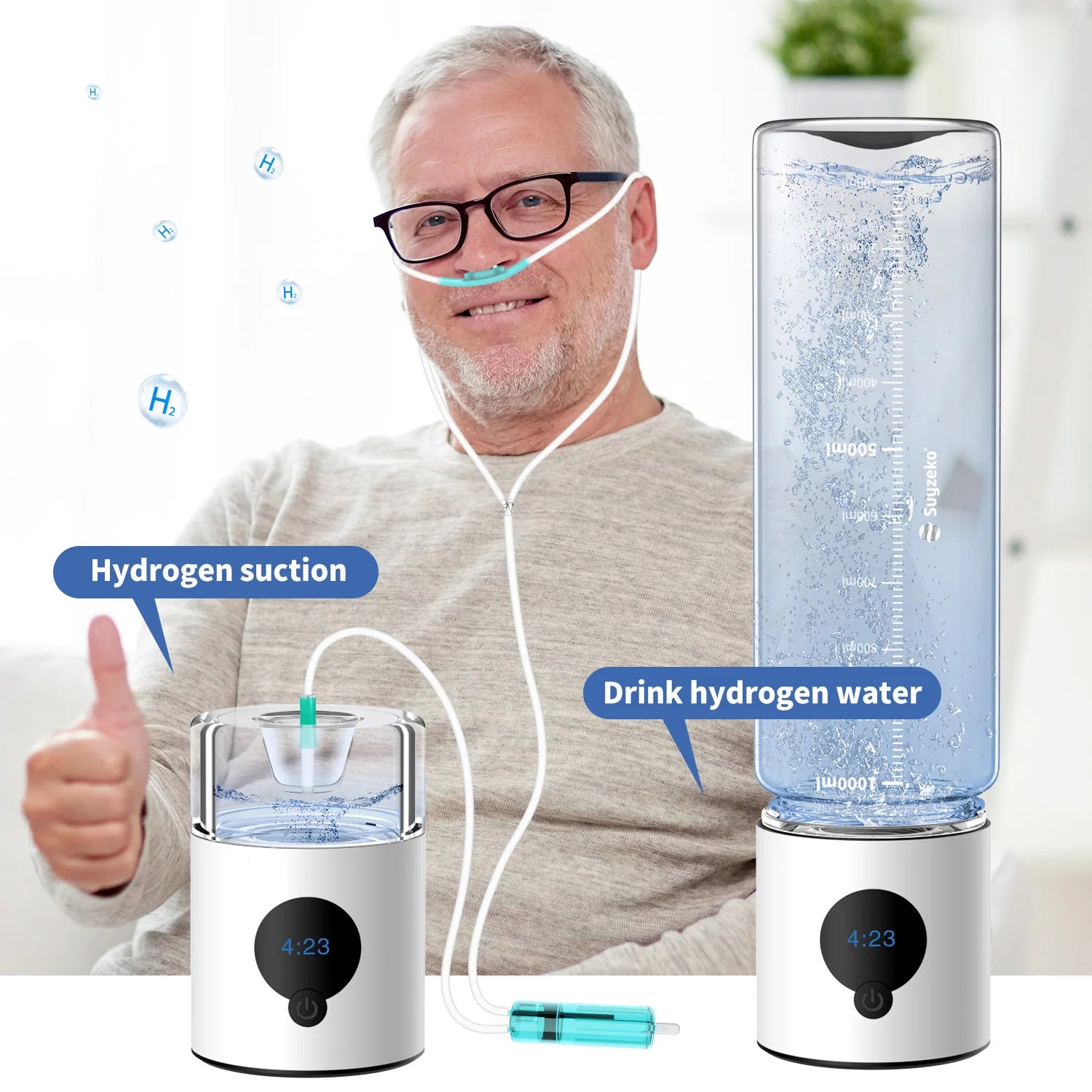 Factory Wholesale BPA Free Large Capacity Hydrogen Water Bottle Portable Hydrogen Water Production Machine