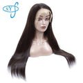 XYS Unprocessed Cuticle Aligned Virgin Brazilian 12A Bone Straight Human Hair Wig Lace Front Women Hats Hair Wig