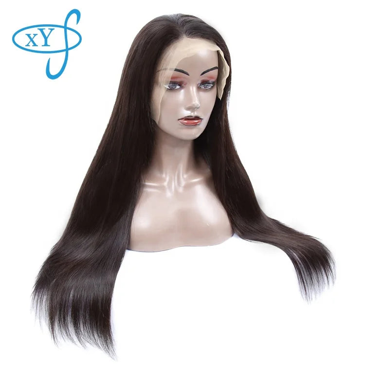 XYS Unprocessed Cuticle Aligned Virgin Brazilian 12A Bone Straight Human Hair Wig Lace Front Women Hats Hair Wig