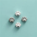 Black 925 Sterling Silver Cute Dog's Paw Charm Beads for Jewelry Making Accessories Wholesale