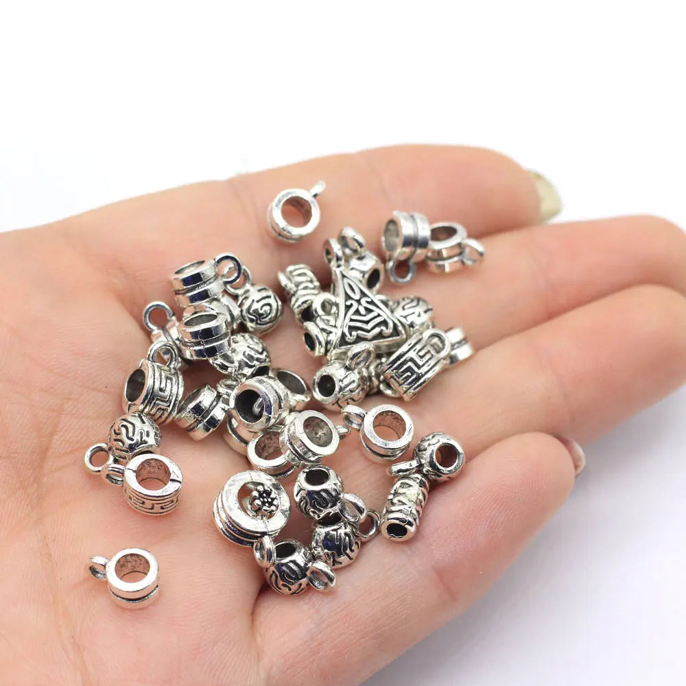 Column Bail Beads Slide Charm Clip Clasp Connectors for Bracelet Necklace Jewelry Making AccessDIY Jewelry