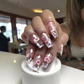 European American 120-Piece Nail Patch Box 3D Diamond Shaped Popular Transparent Elongated Trapezoidal Artificial Fingernails