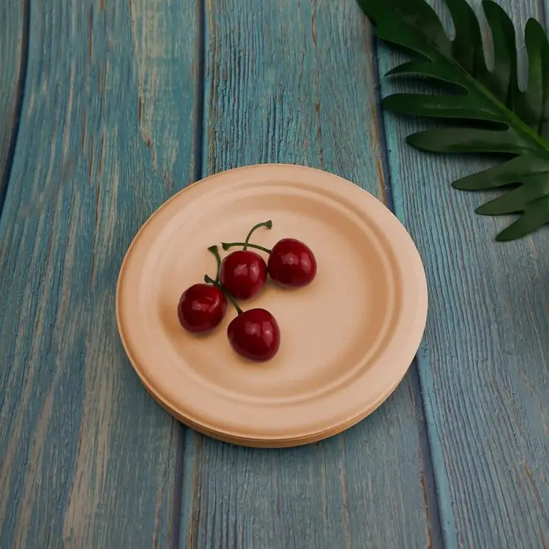 Customize Eco-Friendly Compostable Paper Plates 6/7/9in Disposable Tableware Biodegradable Dessert Plate for Outdoor Party