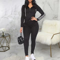 S-XXL New Women's Wear in Europe and America Fashion Sports V-Neck Zipper Hoodie Pants Two Piece Set  Women s Sets