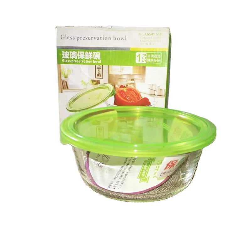 High Quality Glass Food Storage Container Fresh-keeping Glass Bowls with Lid Glass Bowl Set Fruit Storage Preservation Box
