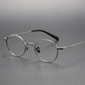 High-Class Retro Optical Glasses Frame Handmade Silver Eyewear Eye Glasses Spectacles for Women Titanium Material