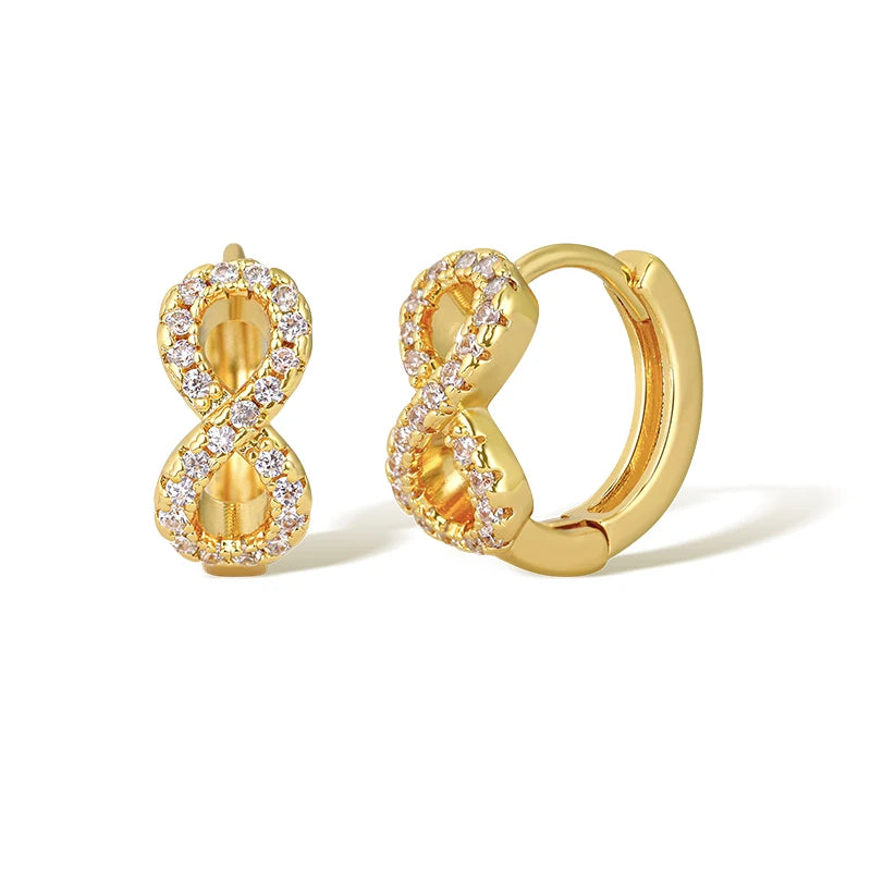 18k Gold Plated Zirconia Hoop Earrings Bow Design Fashion Jewelry Earrings Gold Plated Copper Earring Women 2023