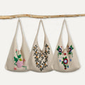2024 New Design Women's Crochet Wool Tote Bags Handmade Flowers Embroidered One Shoulder Open Closure Wholesale for Summer
