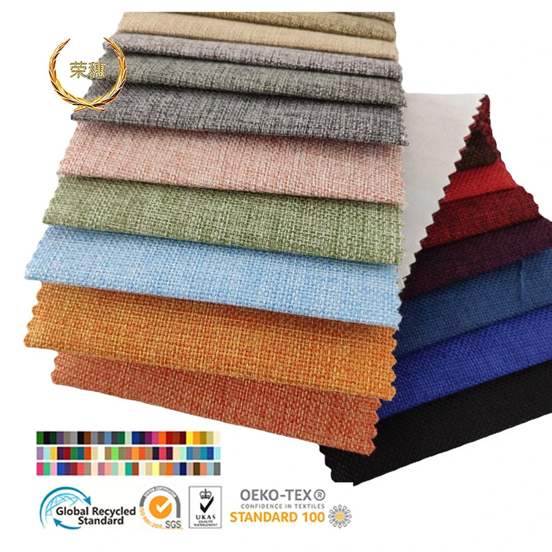 Custom Coarse Linen Sofa Fabric Cotton Linen Tablecloth Pillow Cushion Car Cover Soft Linen  Fabric