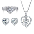 Zirconia Jewelry Set Heart Shaped White Gold Plated 925 Sterling Silver Trendy Fashion Jewelry Sets