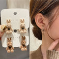 2025 New  Fashion Funny Korea Earring  Simple Cute Three Dimensional Cartoon Bear Earrings for Women Girls
