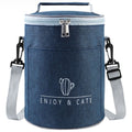 Thicken Round Healthy Insulated Polyester Zipper Closure Waterproof Office Worker Lunch Bag for Outdoor Use