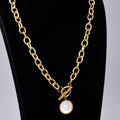 Fashion Summer Gold Jewelry Stainless Steel White Shell Pendant Necklace Titanium Steel Punk Chokers Necklace Women
