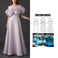 Brand Customization Summer Casual Off-Shoulder Dress Women Embroidered Three-Dimensional A-Line Ruffles Solid Maxi Party Dress