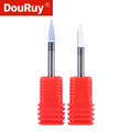 DouRuy 2A Coated 6mm Solid Carbide Flat Bottom Pointed V-Bit | High-Accuracy Engraving Cutter for Brass Copper & Aluminum