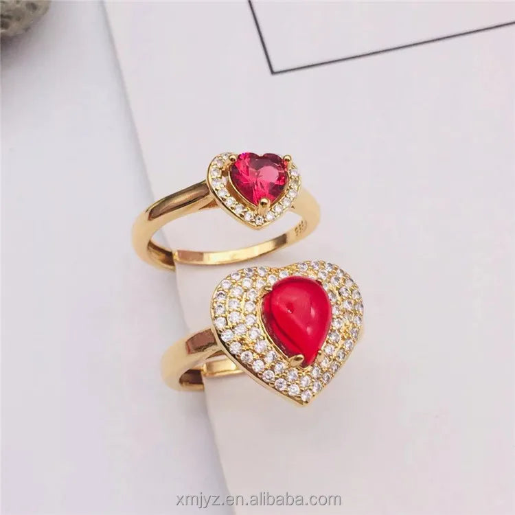 Placer Gold Jewelry Brass Gold-Plated Accessories Women's Big Flower Ring Elegant Fashion Accessories Wholesale