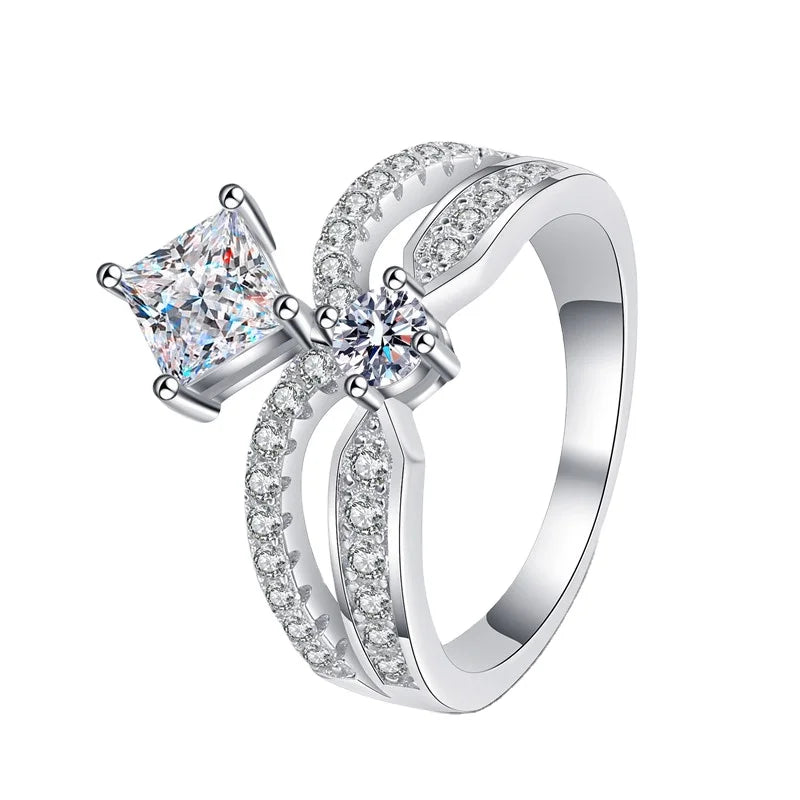 1.3 Carat D Color Vvs1 Moissanite 925 Silver Sterling Jewelry Luxury Engagement Ring Moissanite Ring