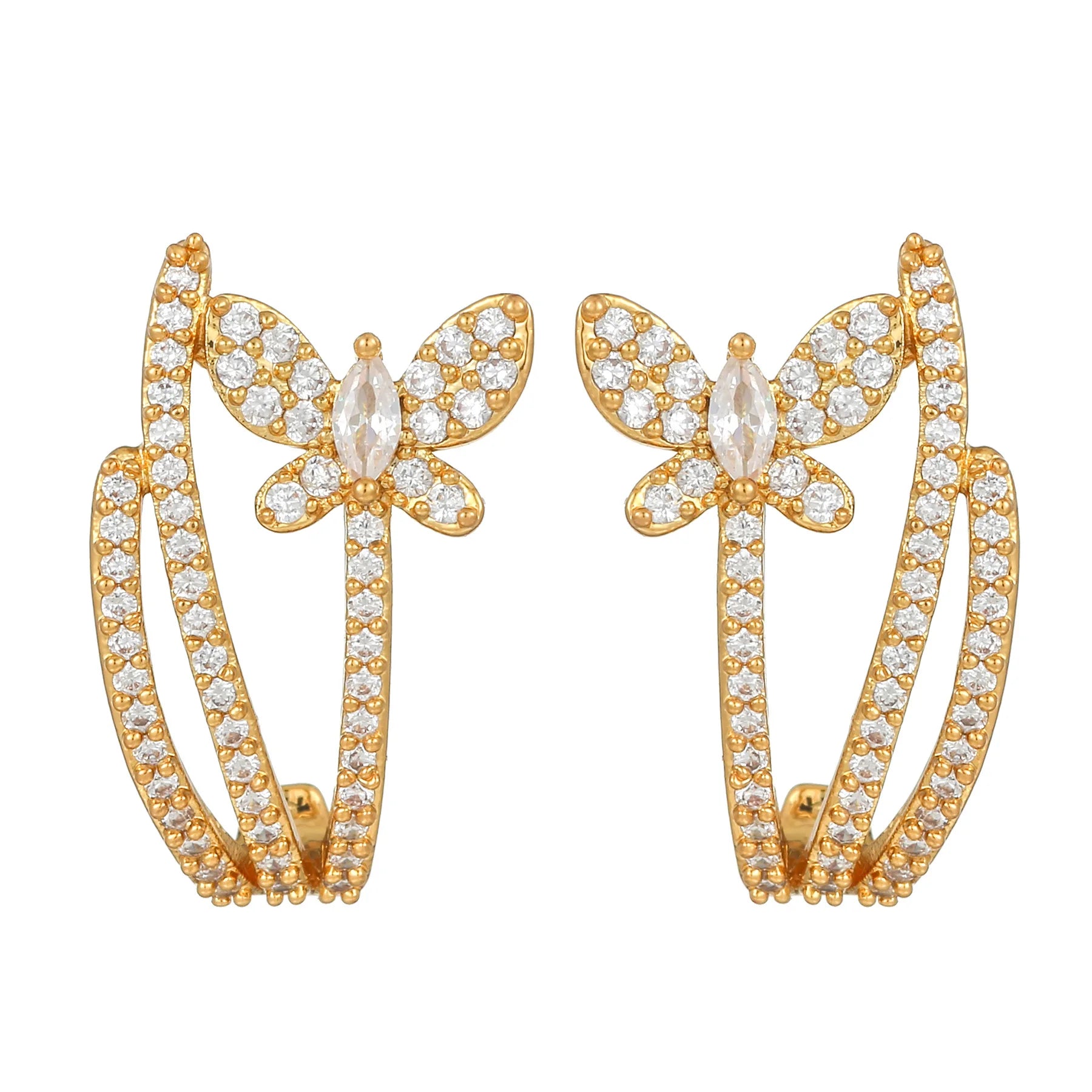 Silver Needle Zircon Butterfly Ear Studs French Light Luxury Niche Design Artistic Sense Simple Fashion Earrings for Women