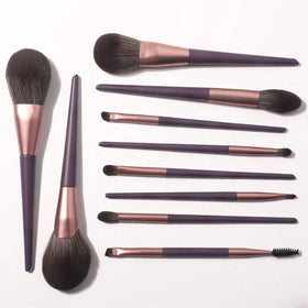 10 Blender Cosmetics Brush Beauty Women Wood Handle High Quality Hot Selling Private Label Custom Professional Make up Brush Set