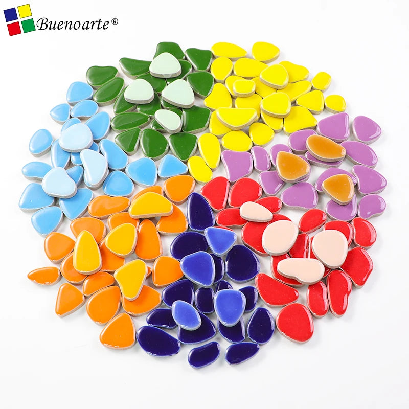 Mini Ceramic Pebbles Mosaic Tiles for Modern DIY Crafts & Art Irregular Glazed Porcelain Outdoor DIY Projects Decorations MegaBDM