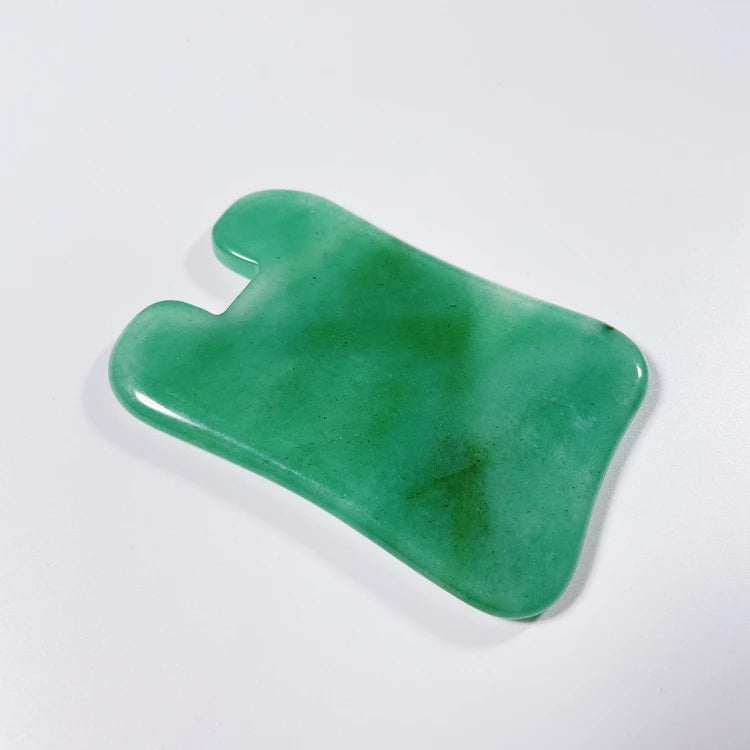 HZ Best Seller Custom Body Facial Lifting Firming Green Aventurine Concave Shape Natural Scraping Board Stone Gua Sha