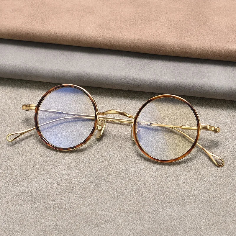 Handcrafted Retro Small Round Optical Frame Glasses Good Quality Titanium Metal Spectacle Eyeglasses Solid Pattern Made Vietnam