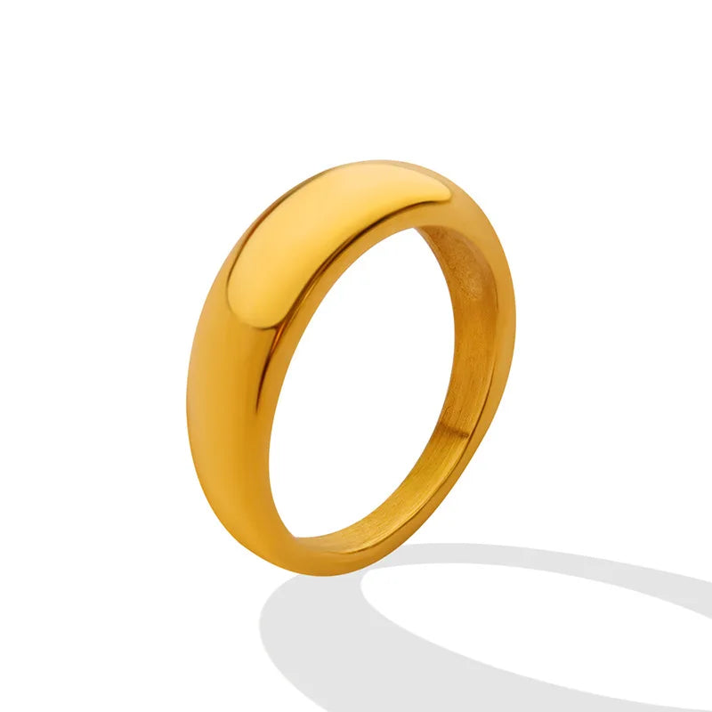 Waterproof Jewelry Statement Classic Trendy  Ins Style 18K Gold Plated Punky Design Ring Tarnish Free for Women Non Tarnish