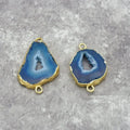 PC26675 Natural Stone Pendant Gold Plated Agate Pendant Copper Charms Free Form Agate Geode Connector for DIY Jewelry Making
