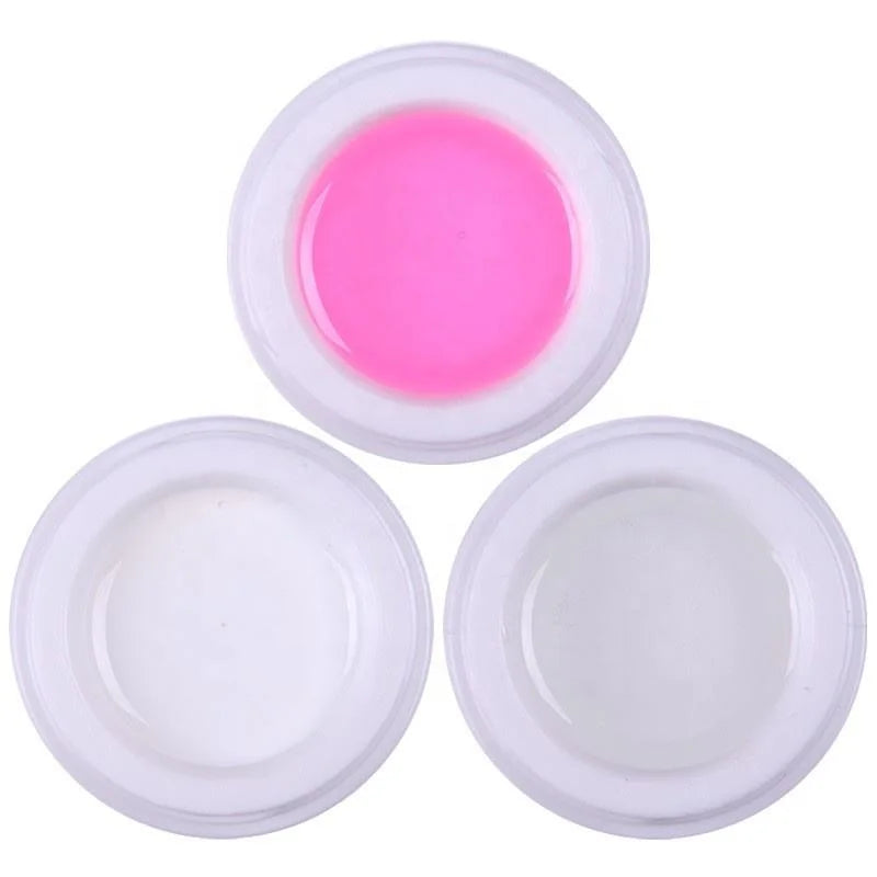 15ml Extension Nail Gel Nail Art UV Gel Phototherapy Glue Pink Clear White Color Solid Extension Nail Glue For Manicure Tip