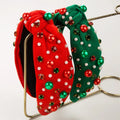 Romantic Pearl & Rhinestone Elastic Hairband for Women & Girls Christmas Crystal Headband