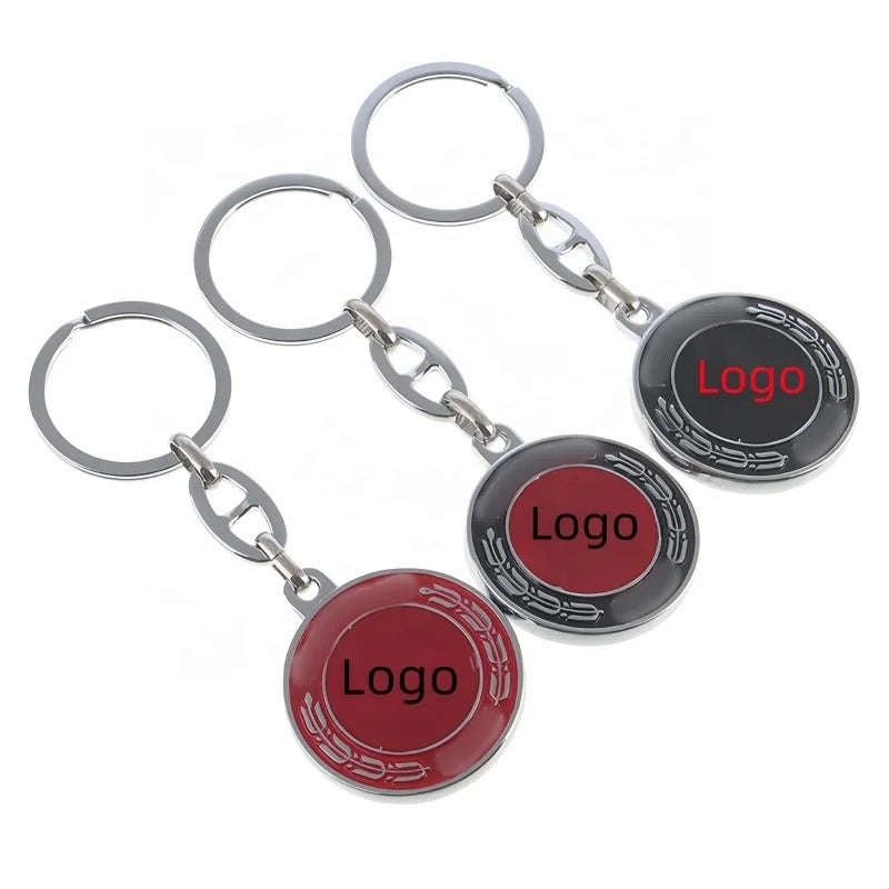 Metal Key Chain Car Logo Small Gift Round Car Key Pendant Customization Wholesale