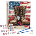 Custom Paint by Numbers Independence Day Art Painting Shoes Painting by Numbers Stretch Canvas Kit