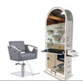 Modern Double Sided Salon Styling Station Barber Hairdressing Mirrors Stations