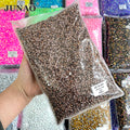 JUNAO Wholesale Rose Gold 2mm-6mm Bulk Package Strass Non Hotfix Crystals Resin Stone Flatback Jelly Rhinestones for Nail