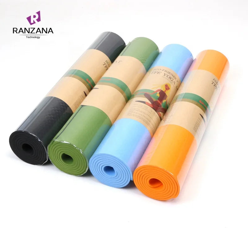 6mm Thick TPE Yoga Mat Custom OEM Logo and Natural Color for Fitness and Yoga Hot Selling