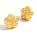 MICCI 18K Gold Stainless Steel Jewelry Wedding Flower Fashion Stud Earrings Jewellery for Women