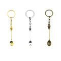 Custom Mini Spoon Keyring Gold Fashionable Metal Keychain with Enamel Printed Iron Storage Tool