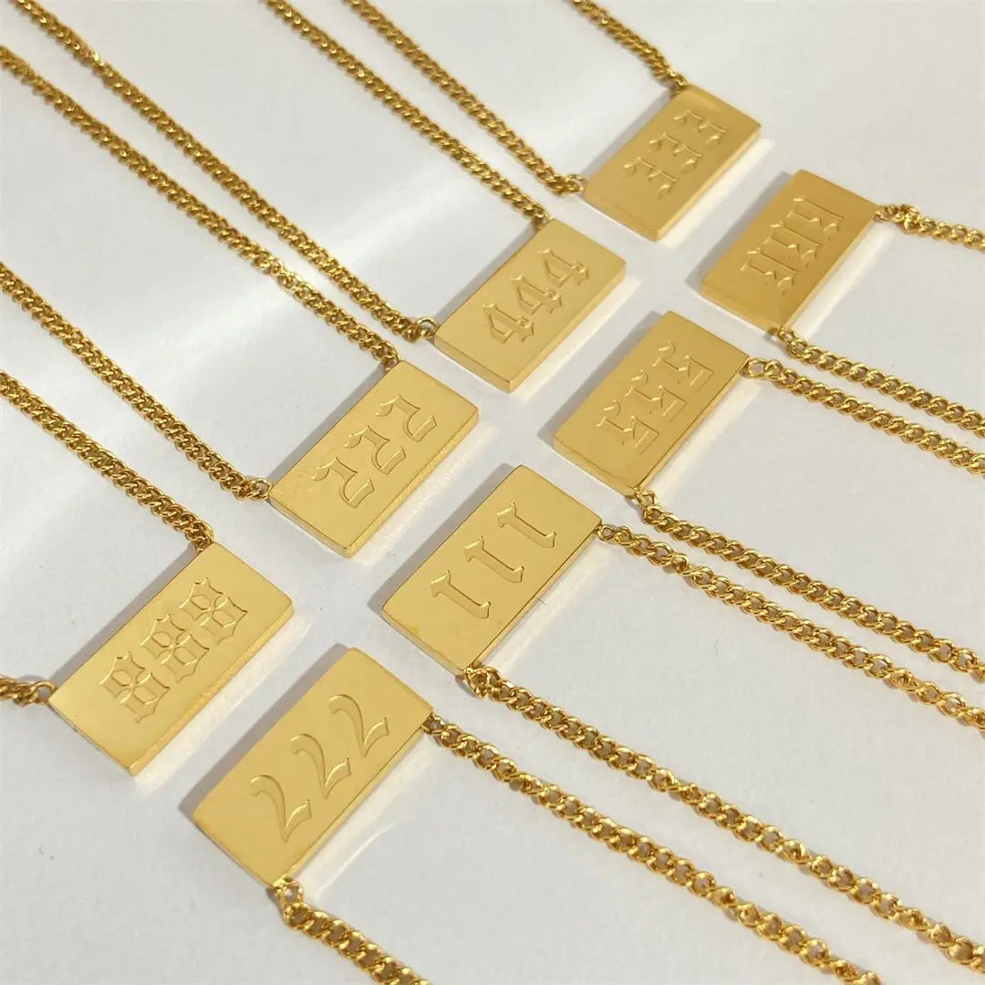 Custom 18K Gold Plated Stainless Steel Rectangle Square Pendant New Fashion Link Necklaces for Women for Weddings Parties Lucky