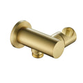 Brushed Gold Uncoated Brass Shower Head Bracket With Water Inlet Brass Shower Holder Bracket Round Shape