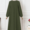 YUXI 2024  Muslim Fashion Autumn Dress Women's Long Bubble Sleeves Solid Abaya Sun Skirt Robe Casual Loose
