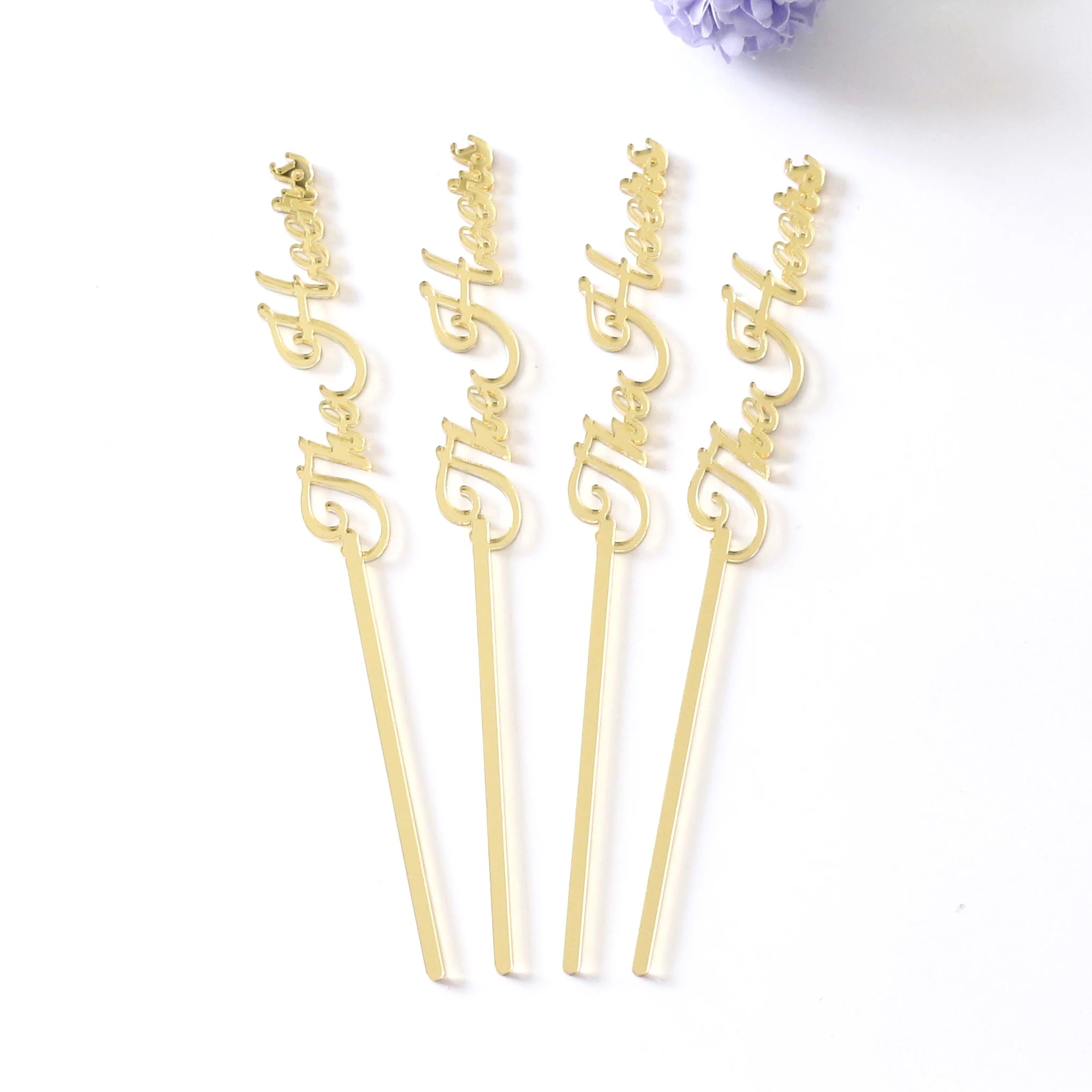 Custom Bar Cocktail Coffee Gold Laser Acrylic Stir Stick for Wedding Party