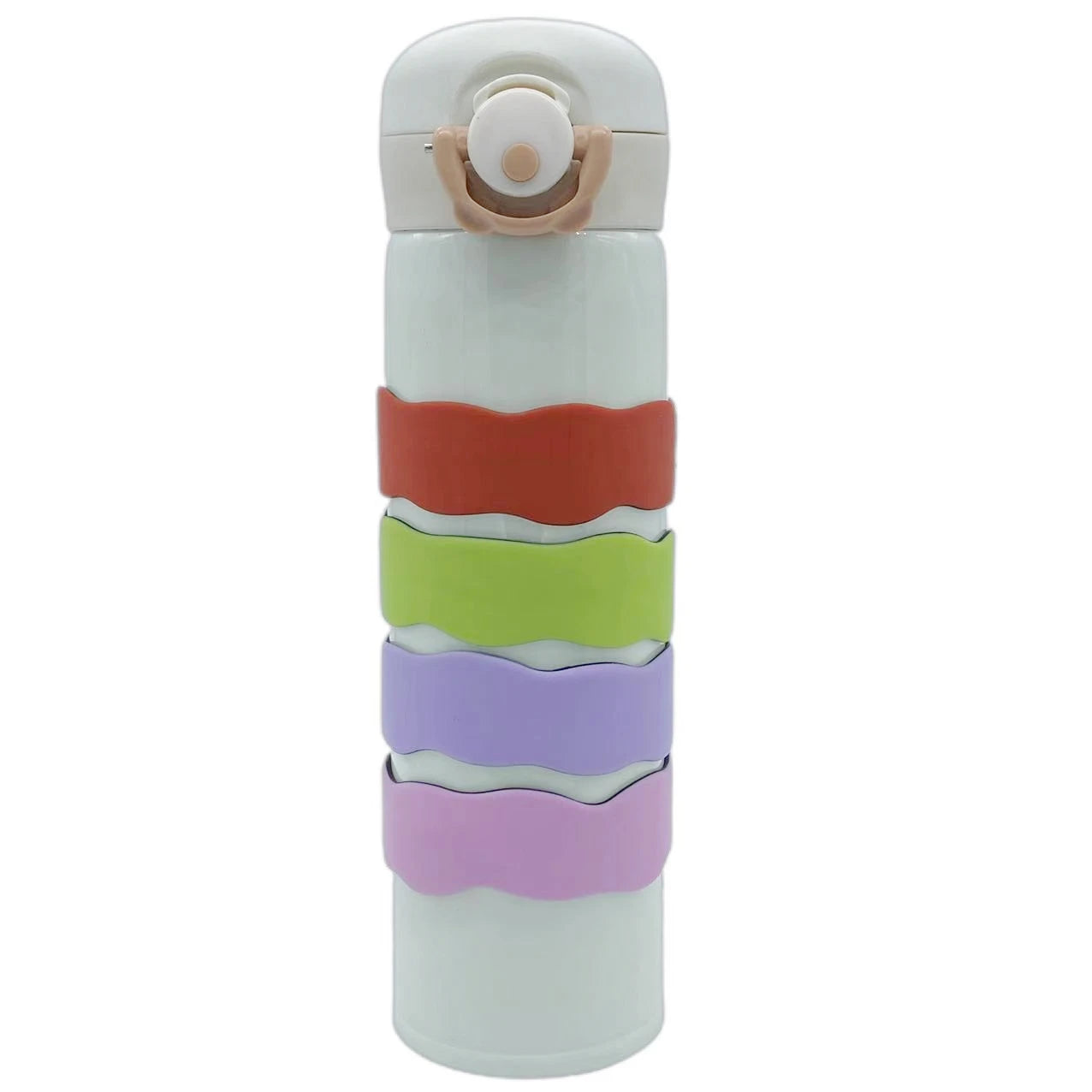 OEM Bottle Sleeve Band Dual Color Silicone Bottle Label Bands for Daycare