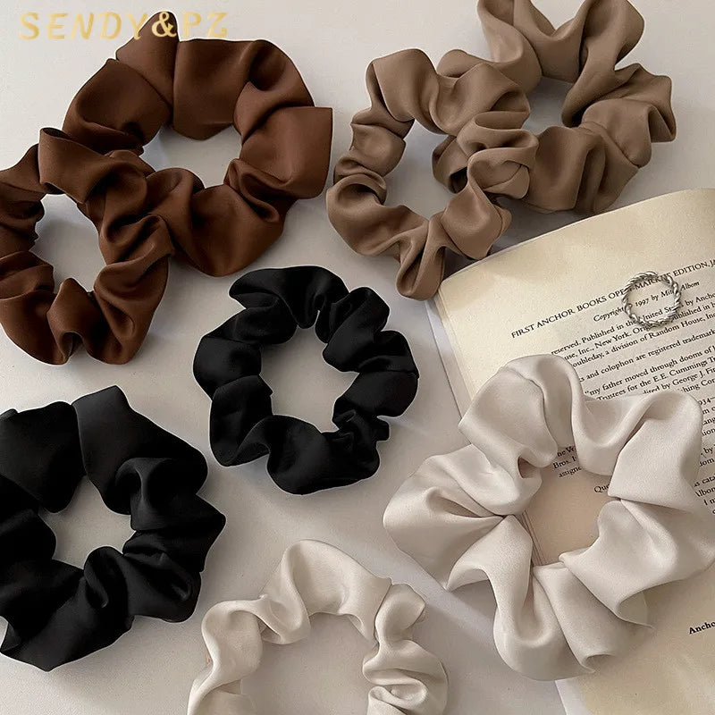 Hot Selling Satin Scrunchies 13cm/10cm/8cm Versatile Elastics Hair Ties for Ladies Fashion Women Gifts Headdress Wholesale Sets
