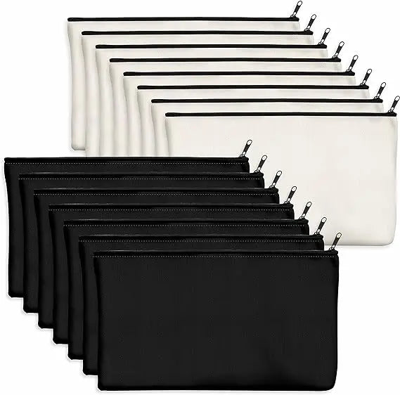 20*12cm Bank Cotton Canvas DIY Craft String Closure Portable Eco-Friendly Fashion Bag Pencil Case for Makeup Cosmetic