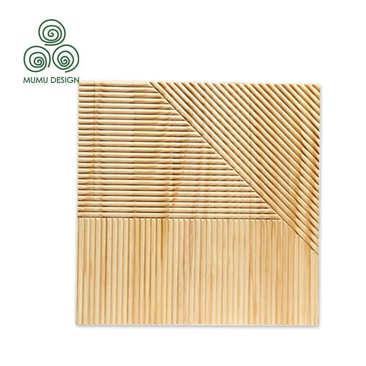 MUMU Puzzle Pine Timber Vertical Hotel Decoration Bedroom Wooden Slat Design Wood Decor Panel